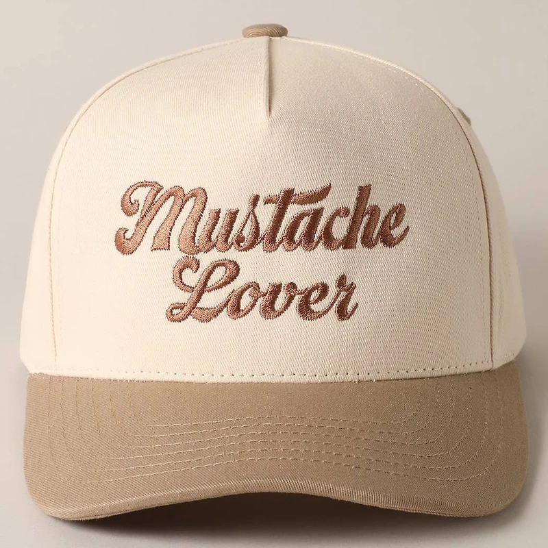 Mustache Lover Trucker Hat/ Beige