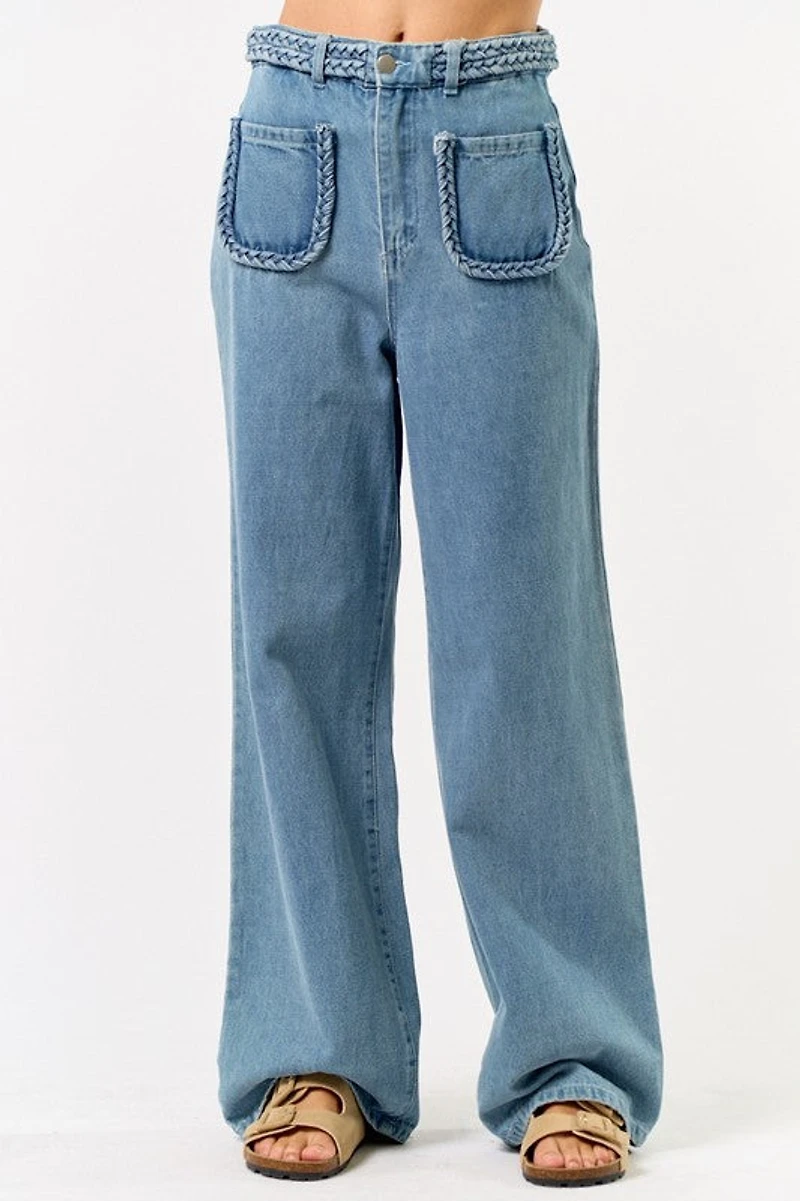 Front Pocket Denim Pants