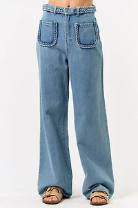 Front Pocket Denim Pants