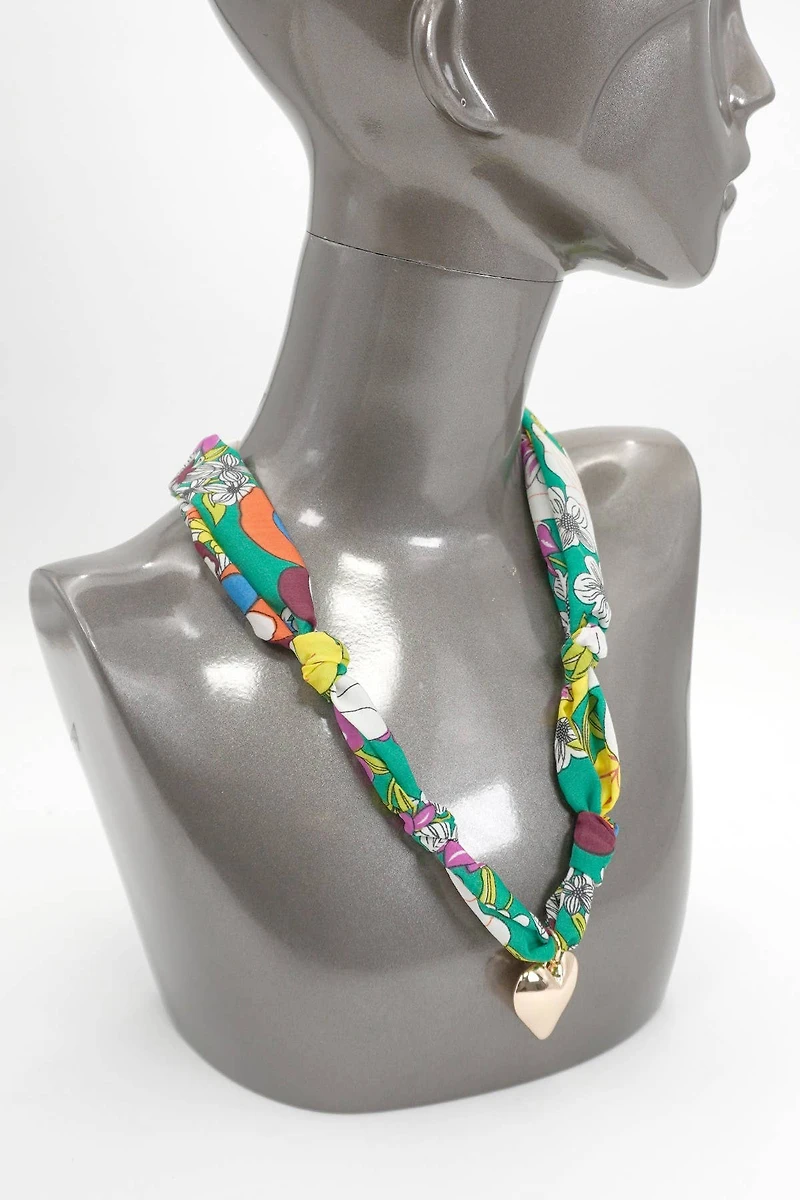 Heart Handmade Scarf Charm Necklace