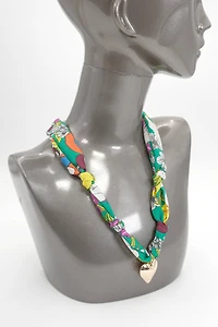 Heart Handmade Scarf Charm Necklace