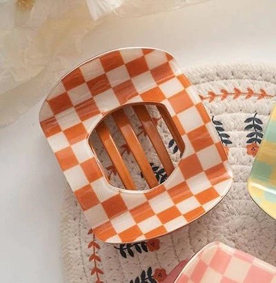 Orange & Cream Lay Flat Clip