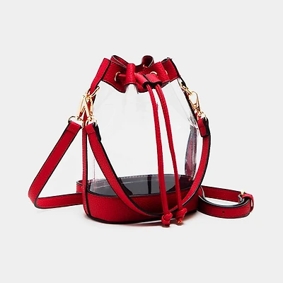 Red Clear Bucket Bag