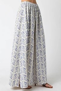 Blue Floral Maxi Skirt