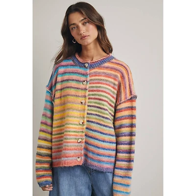 Multi Color Button Up Cardigan