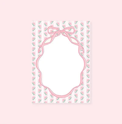 Pink Flower Ribbon Notepad