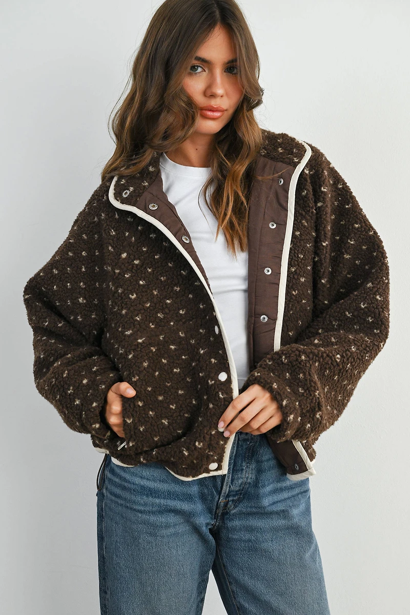 Brown Fleece Puffer Jacket