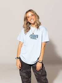 Light Blue Jesus Loves You Tee