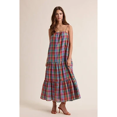 Multicolor Plaid Maxi Dress