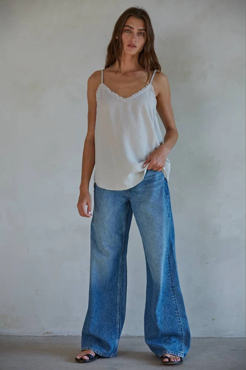 Gray V-Neck Spaghetti Strap Top