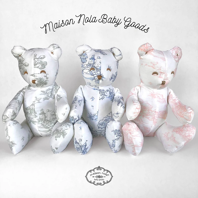 Kids Toile Stuffed Bear