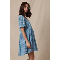 Purple Flannel Mini Dress