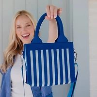 Blue Striped Mini Tote
