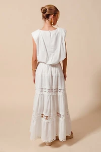 Sleeveless Crop Bubble Top & Skirt Set