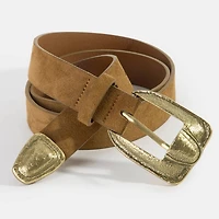 Brown Antique Vegan Leather Belt