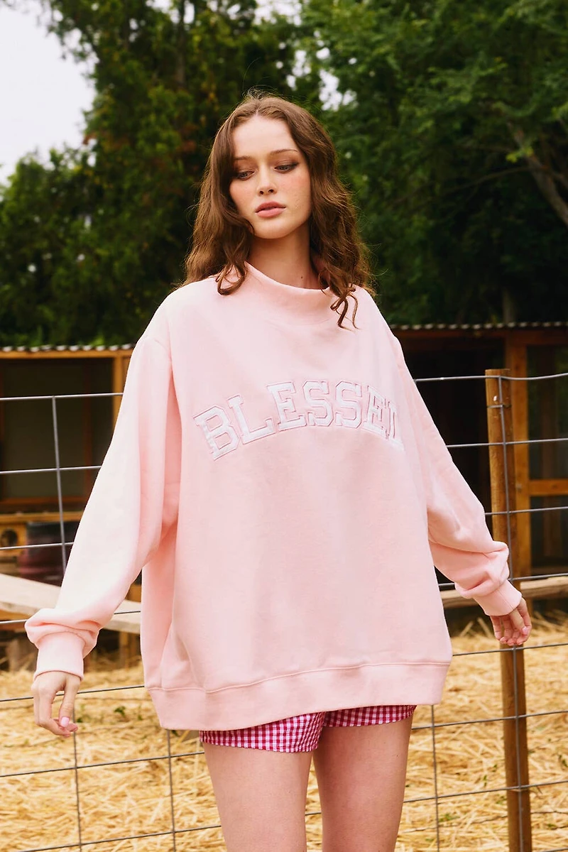 Pink Blessed Mockneck