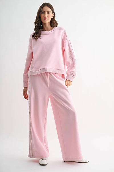 Pink Knit Oversized Set