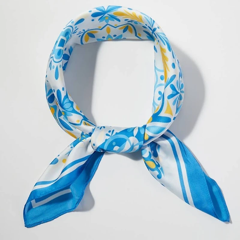 Blue Mosaic Bandana Scarf