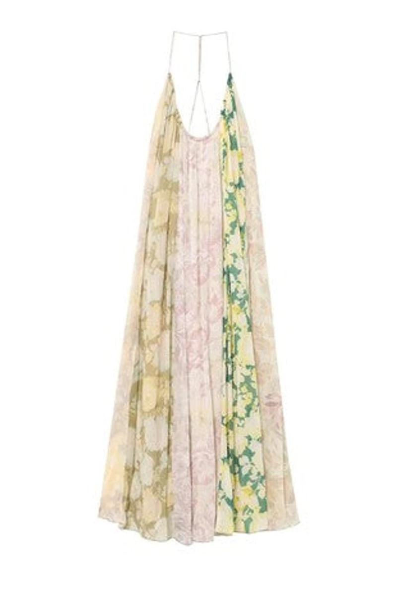Floral Patchwork Sleeveless Dress