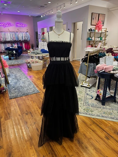 Black Tulle Maxi Dress