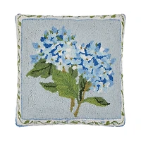 Blue Hydrangea Bordered Hook Pillow