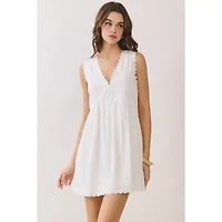 Scalloped Lace Babydoll Mini Dress
