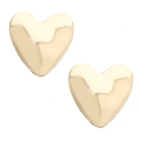 Caroline Heart Stud Earrings in Shiny Gold