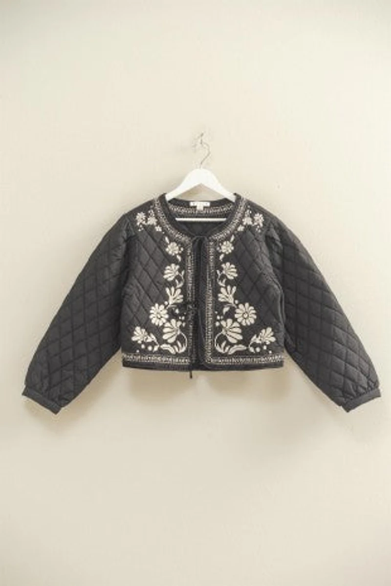 Quilted Floral Embroidered Jacket