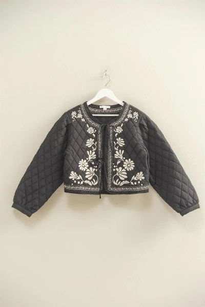 Quilted Floral Embroidered Jacket