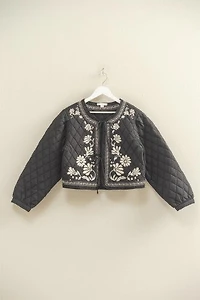 Quilted Floral Embroidered Jacket