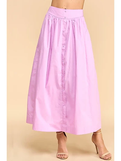 Purple Button Maxi Skirt