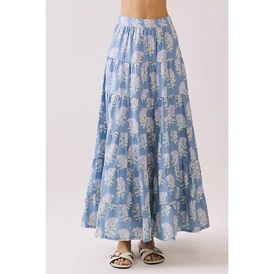 Purple Floral Maxi Skirt