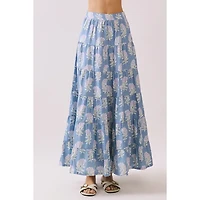 Purple Floral Maxi Skirt