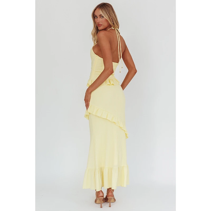 Yellow Crinkle Maxi Dress