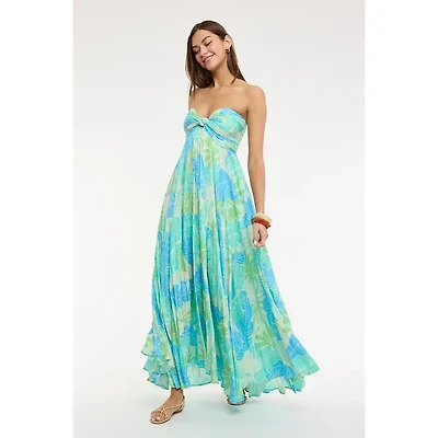 Tropical Accordion Maxi Dress