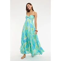 Tropical Accordion Maxi Dress