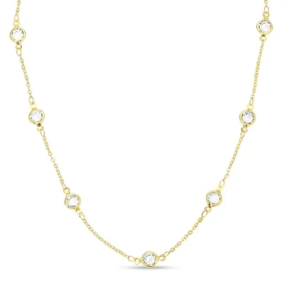 Framed Crystal Accented Collar Necklace