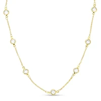 Framed Crystal Accented Collar Necklace