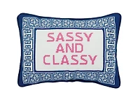 Sassy And Classy Embroidered Needlepoint Pillow