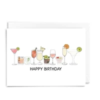 Happy Birthday Cocktails Greeting Card - 21st Birthday Card