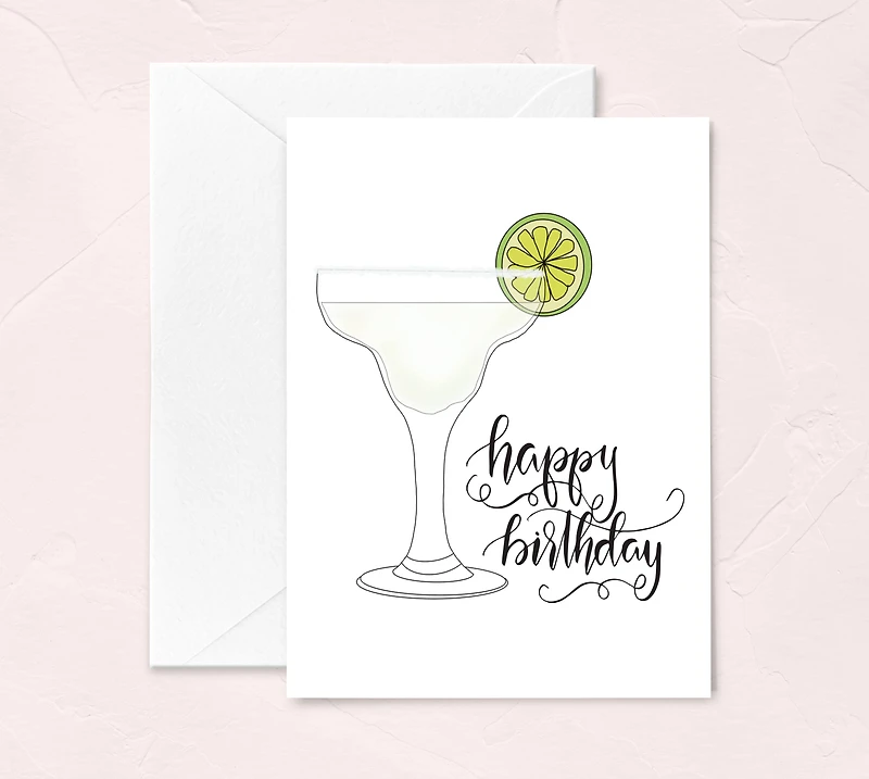 Margarita Cocktail Happy Birthday Greeting Card
