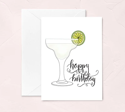 Margarita Cocktail Happy Birthday Greeting Card