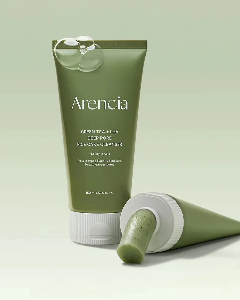 Arencia Green Tea + LHA Deep Pore Rice Cake Cleanser