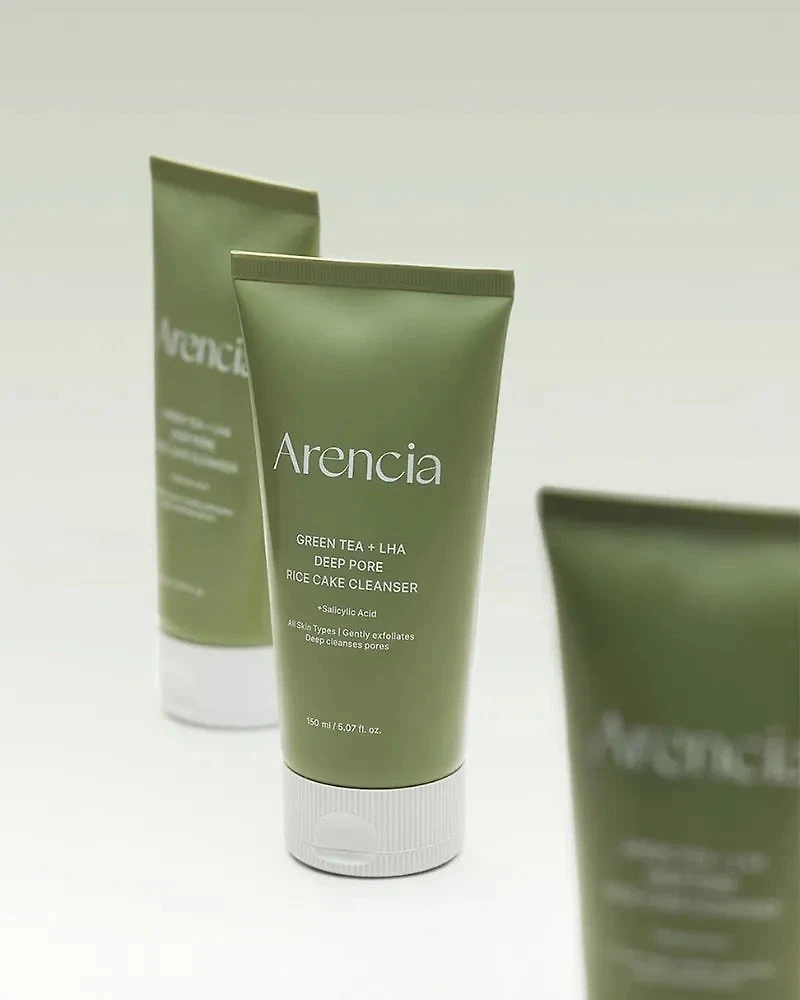 Arencia Green Tea + LHA Deep Pore Rice Cake Cleanser