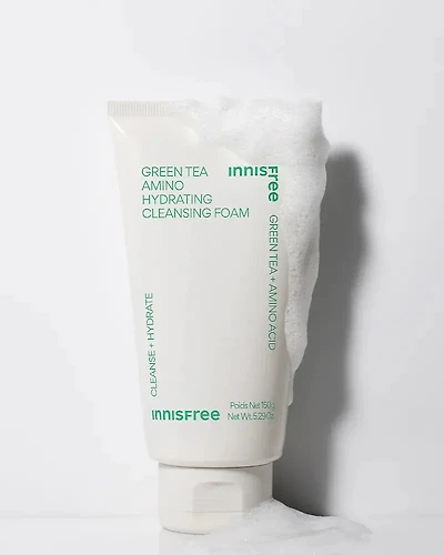Mousse nettoyante hydratante aux acides aminés et au thé vert Innisfree