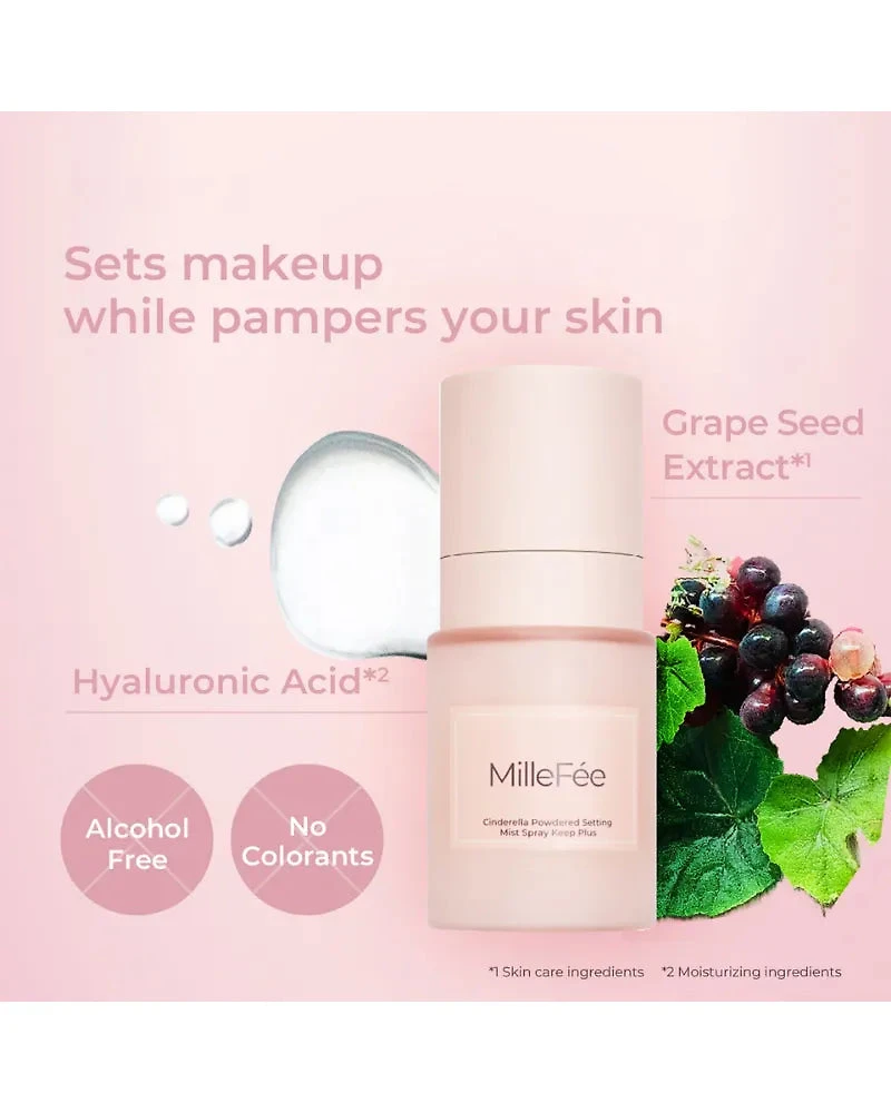 MilleFée Cinderella Powdered Setting Mist Spray Keep Plus
