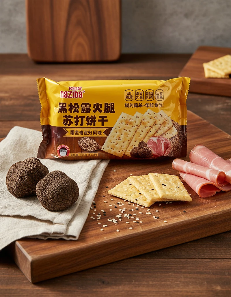 Craquelins au jambon et à la truffe noire Naziba