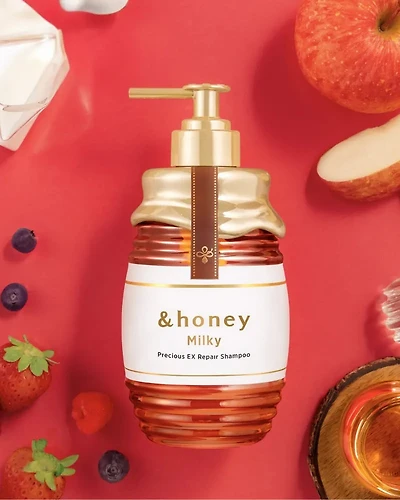 Shampooing réparateur pour cheveux Milky Precious EX de &honey