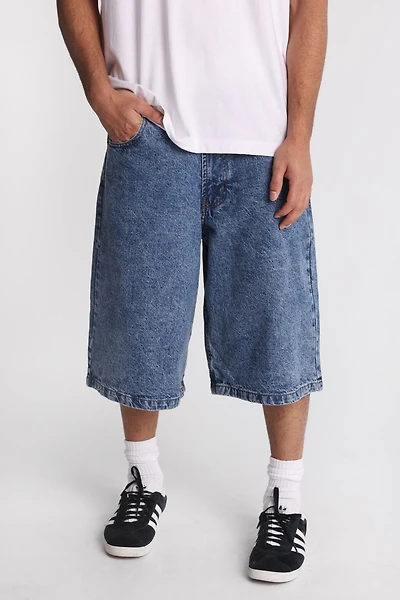 Short en jean ample brod