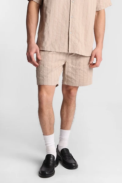 Textured Striped Shorts